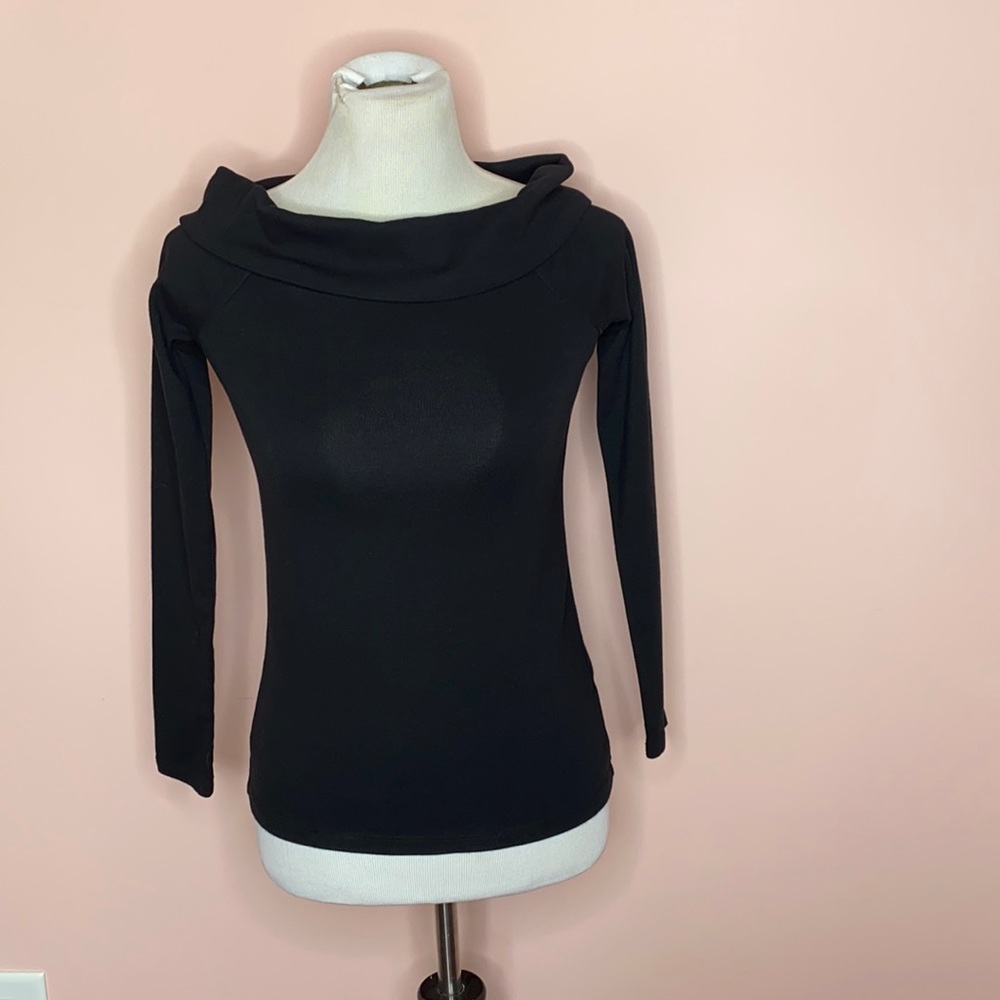 J. Crew Black Cowl Neck Long Sleeve Shirt